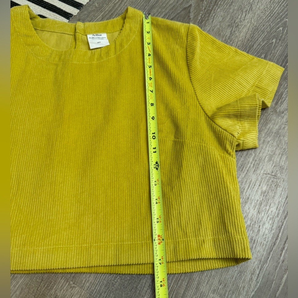 Arthur Apparel Corduroy Crop Short Sleeve Tee Size 12 - Picture 5 of 8
